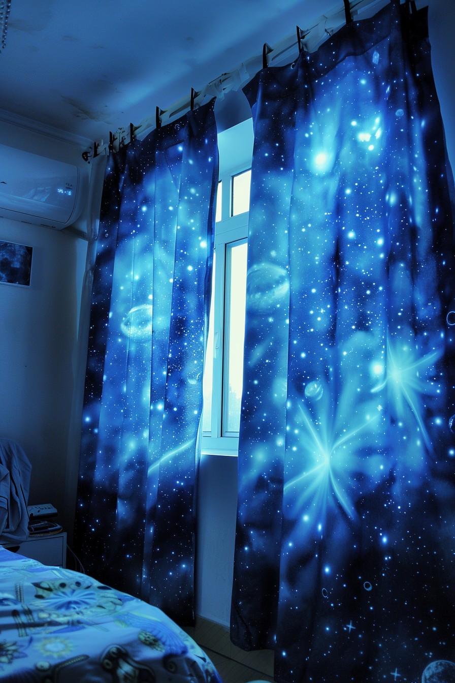 Space-Themed Window Curtains