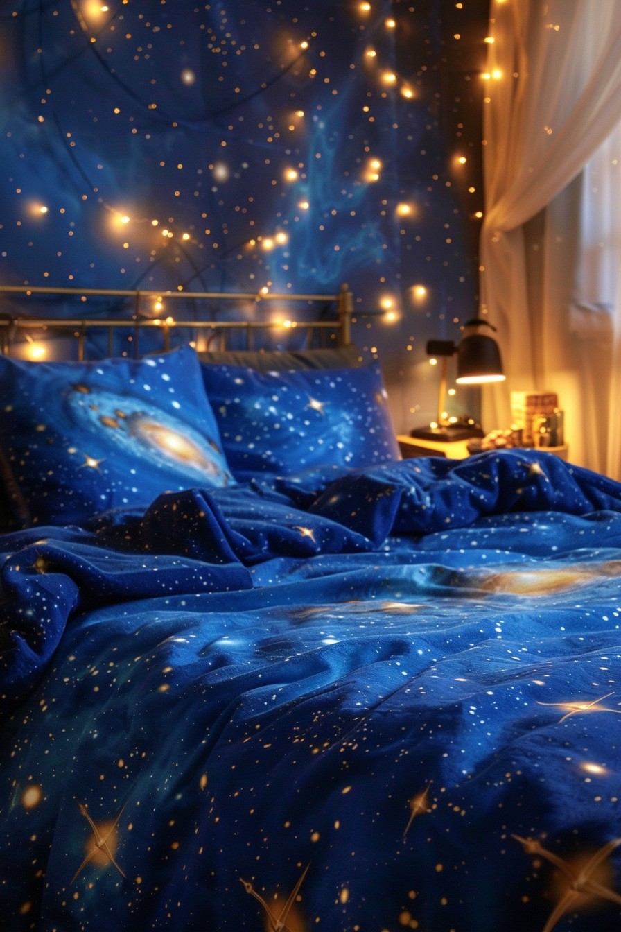 Cosmic-Patterned Throw Blankets and Cushions