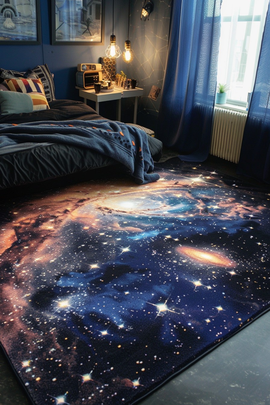 Galaxy-Themed Area Rug